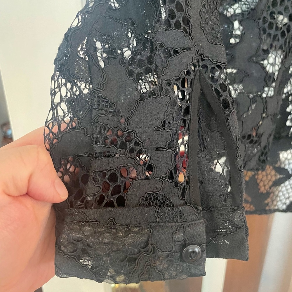 Dvf Lace Button Down Collared Blouse - image 5